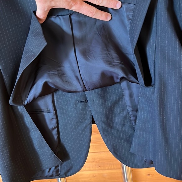 $425 J Crew Ludlow navy pinstripe blazer 42R 100% Wool Loro Piano - Picture 7 of 12